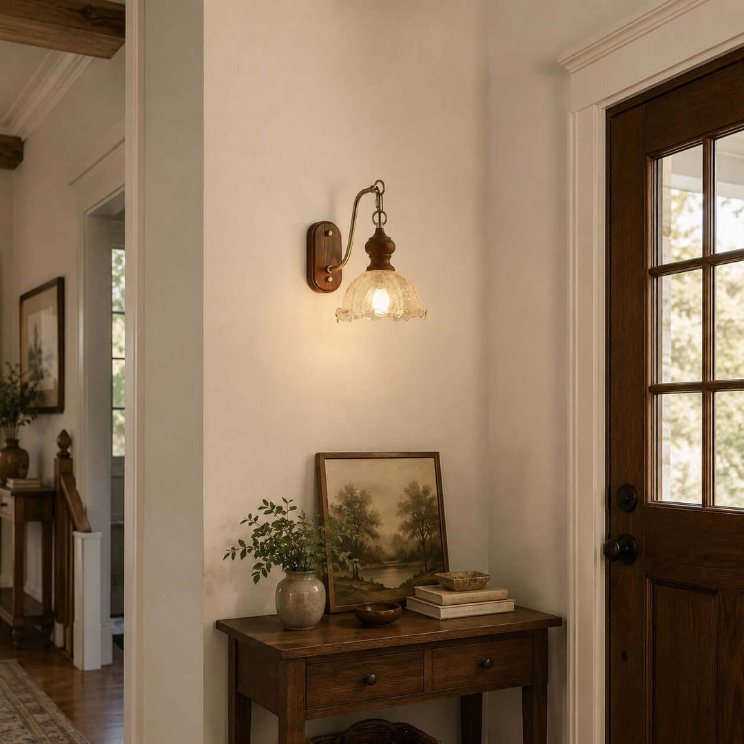 Ralvyn Flower Glass Wall Lights - Vintage Bedside Sconce | Vinlighting