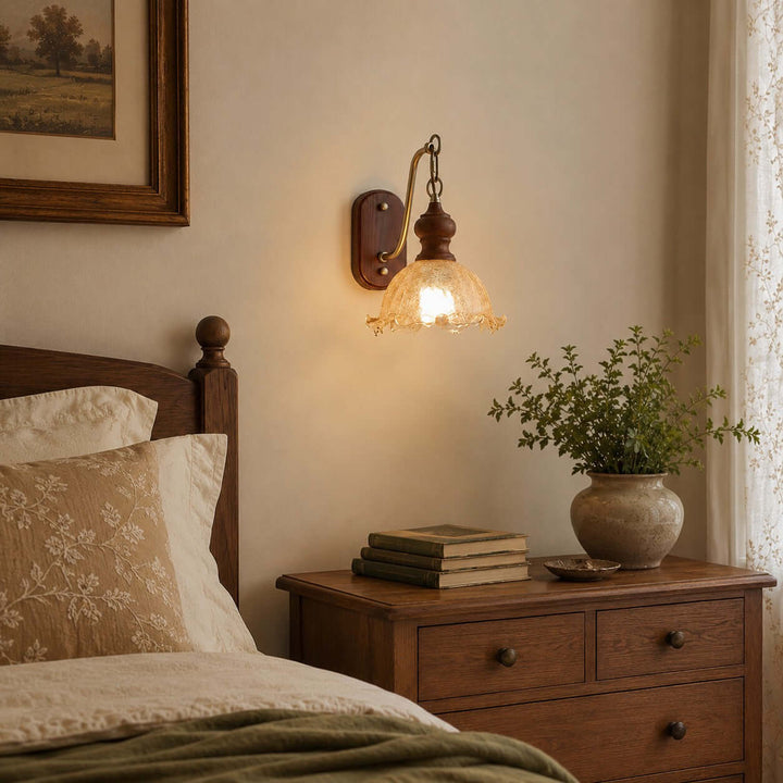 Ralvyn Flower Glass Wall Lights - Vintage Bedside Sconce | Vinlighting