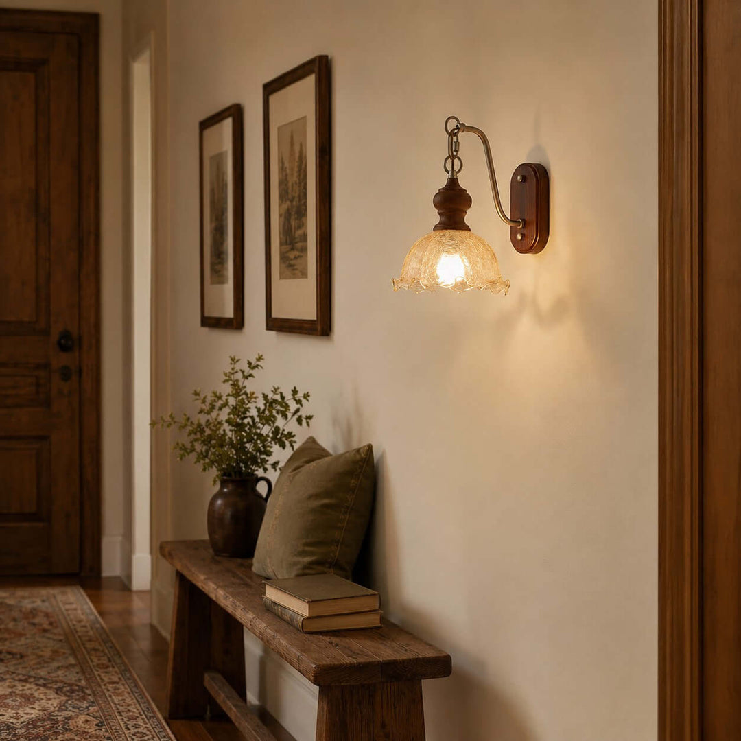 Ralvyn Flower Glass Wall Lights - Vintage Bedside Sconce | Vinlighting
