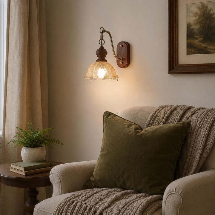 Ralvyn Flower Glass Wall Lights - Vintage Bedside Sconce | Vinlighting
