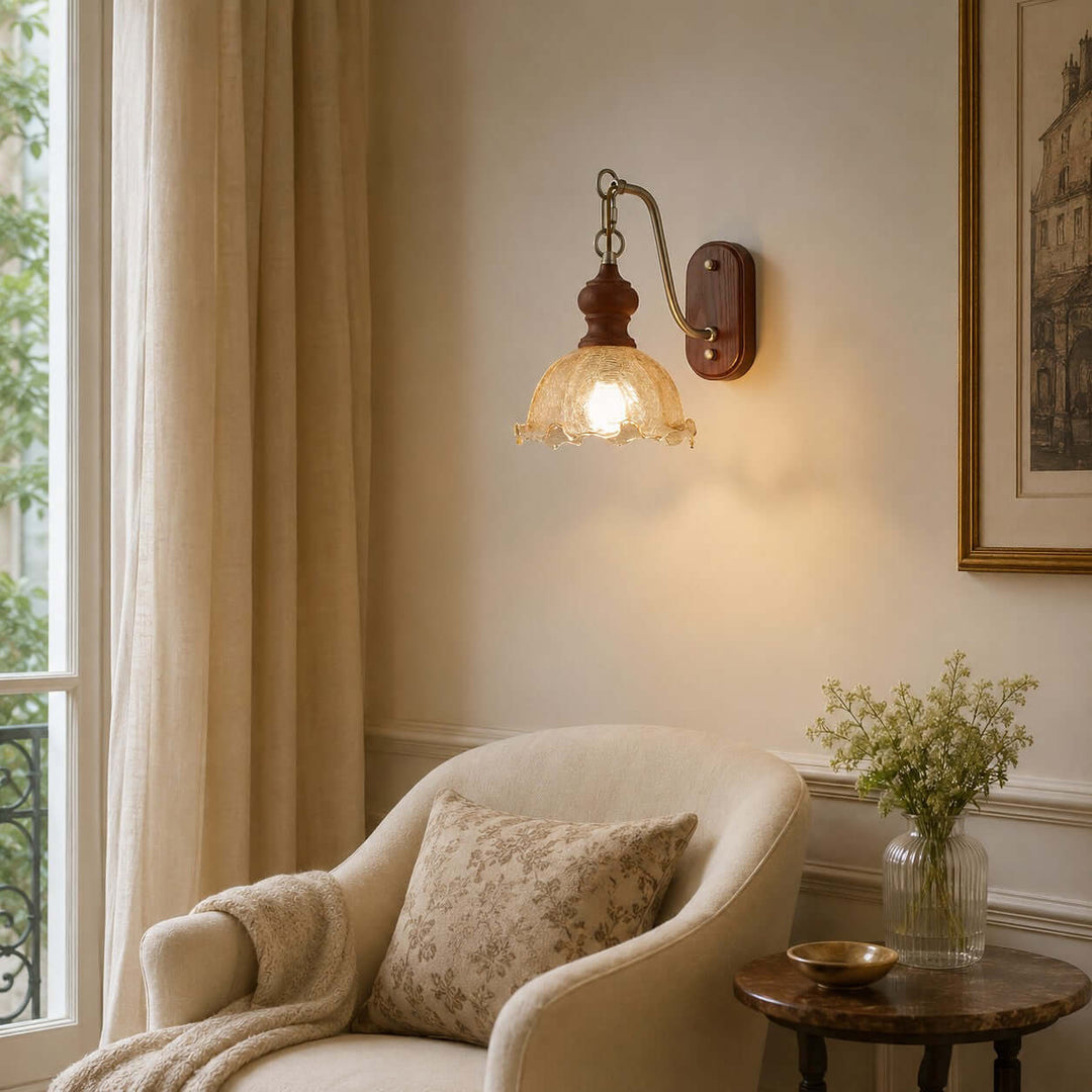 Ralvyn Flower Glass Wall Lights - Vintage Bedside Sconce | Vinlighting