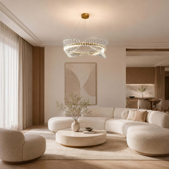 Ravelle Chandelier - Gold Acrylic Dining Room Ring Chandelier | Vinlighting