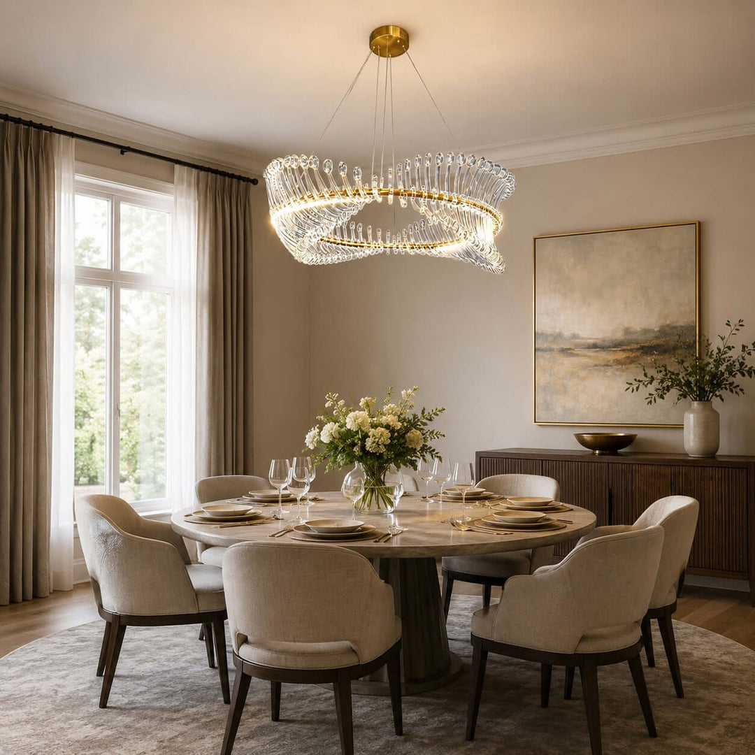 Ravelle Chandelier - Gold Acrylic Dining Room Ring Chandelier | Vinlighting