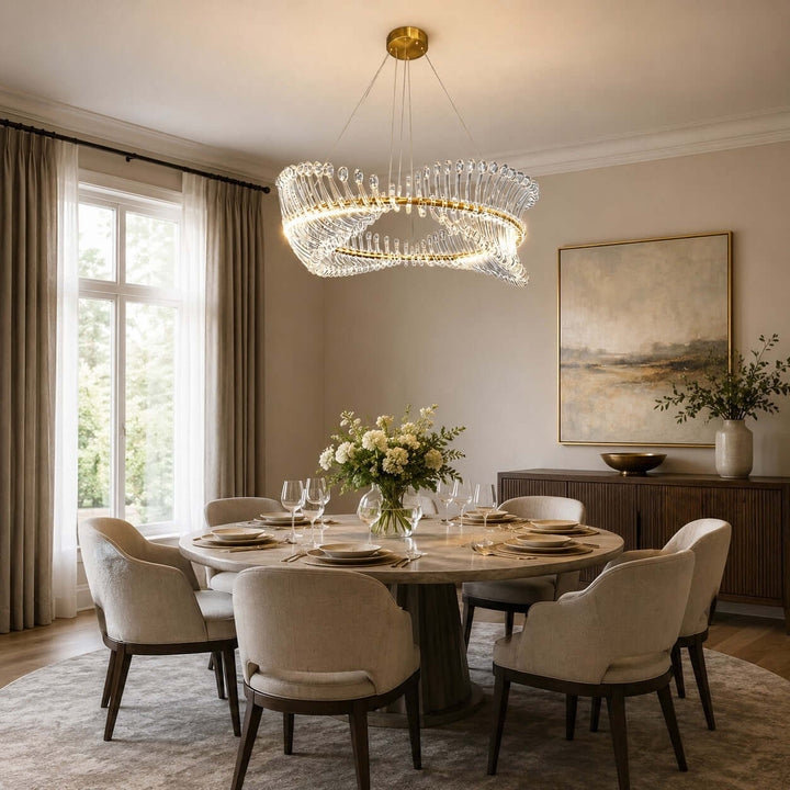 Ravelle Chandelier - Gold Acrylic Dining Room Ring Chandelier | Vinlighting