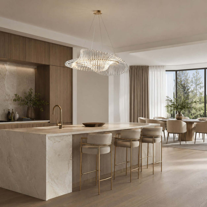 Ravelle Chandelier - Gold Acrylic Dining Room Ring Chandelier | Vinlighting