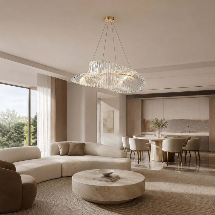 Ravelle Chandelier - Gold Acrylic Dining Room Ring Chandelier | Vinlighting