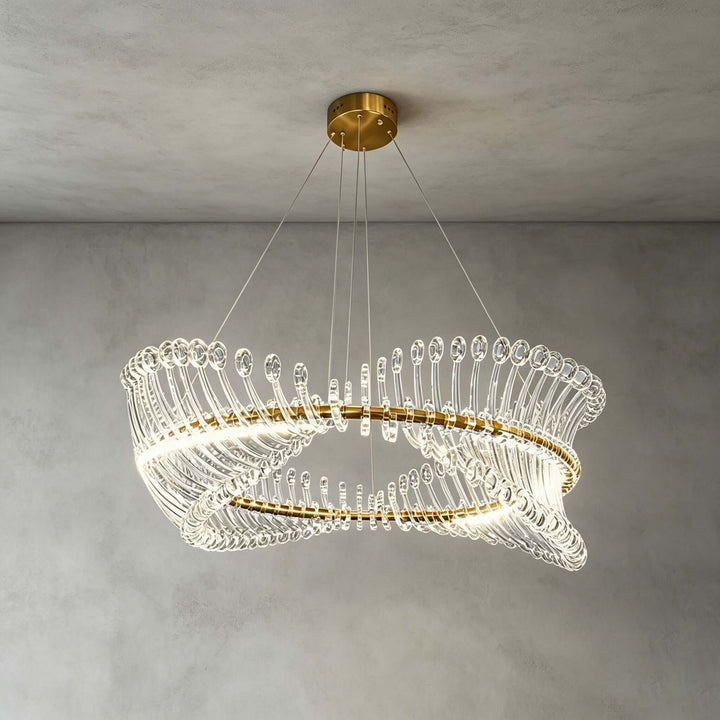 Ravelle Chandelier - Gold Acrylic Dining Room Ring Chandelier | Vinlighting