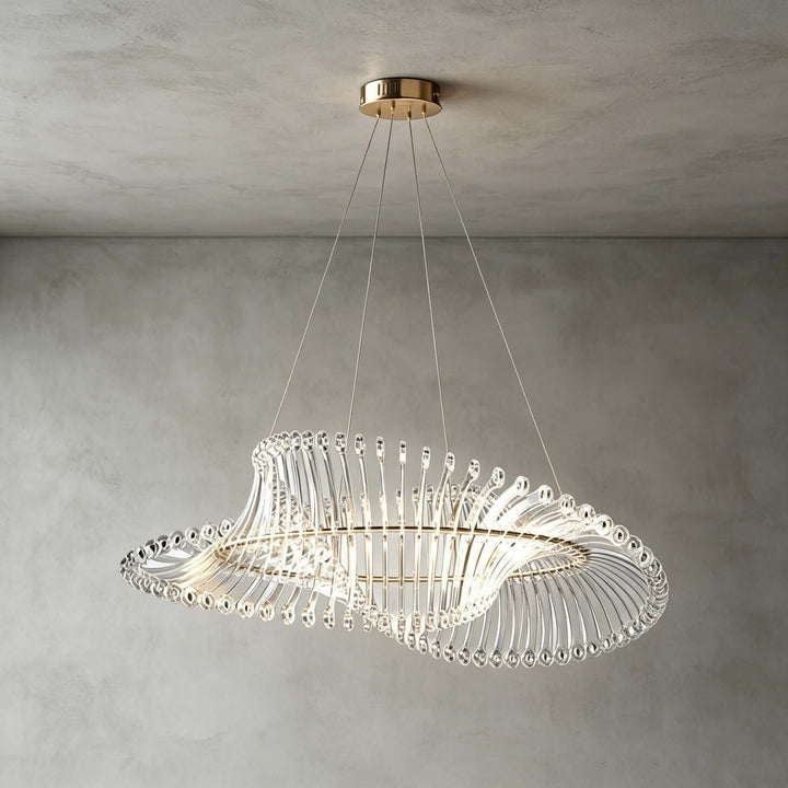 Ravelle Chandelier - Gold Acrylic Dining Room Ring Chandelier | Vinlighting