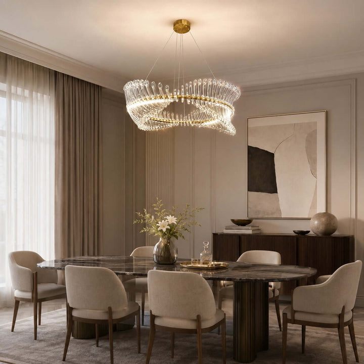 Ravelle Chandelier - Gold Acrylic Dining Room Ring Chandelier | Vinlighting