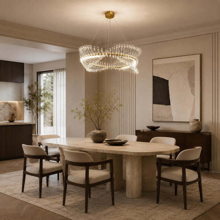 Ravelle Chandelier - Gold Acrylic Dining Room Ring Chandelier | Vinlighting