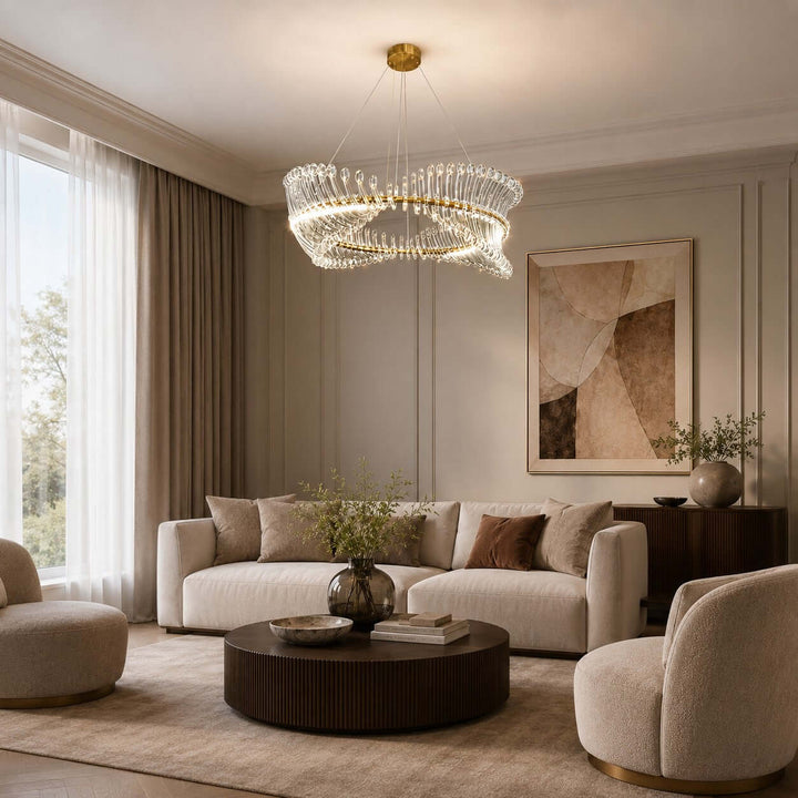 Ravelle Chandelier - Gold Acrylic Dining Room Ring Chandelier | Vinlighting
