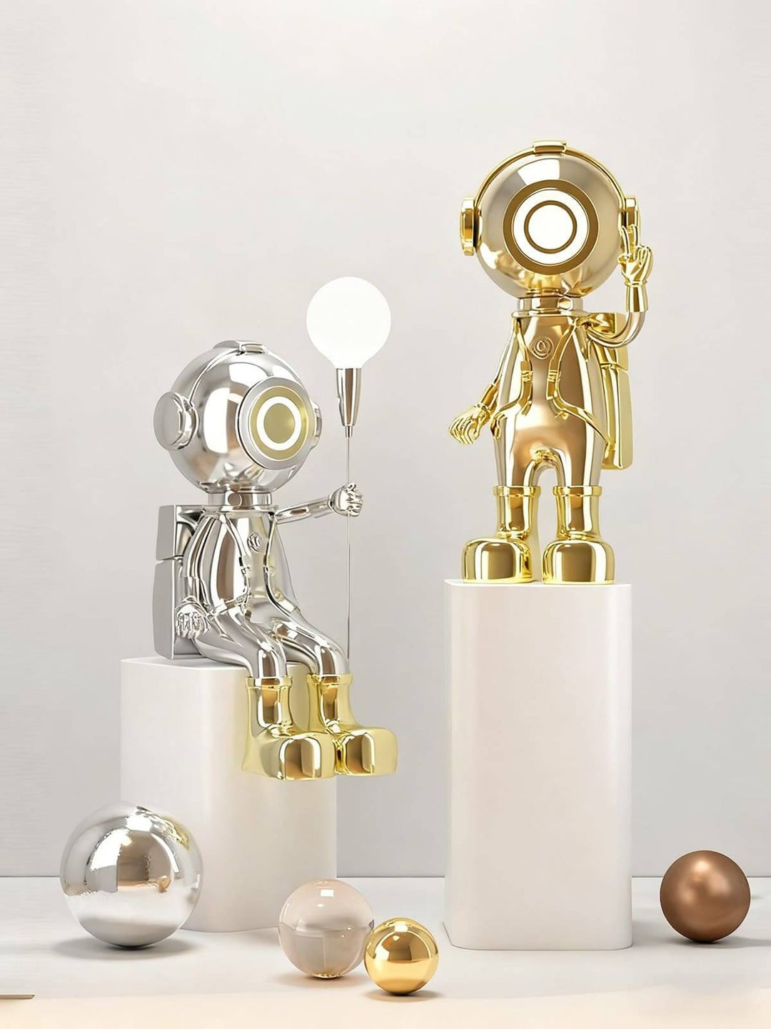 Ravino Art Deco Floor Lamp – Astronaut Sculpture for Living Room