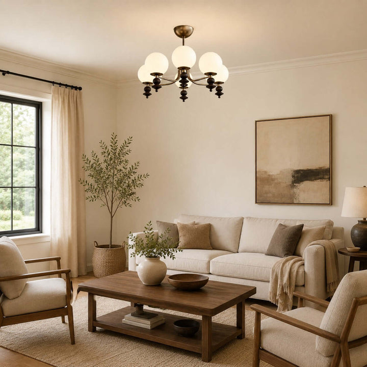 Renora Chandelier – Mid Century Glass Light for Living Rooms Character | Vinlighting