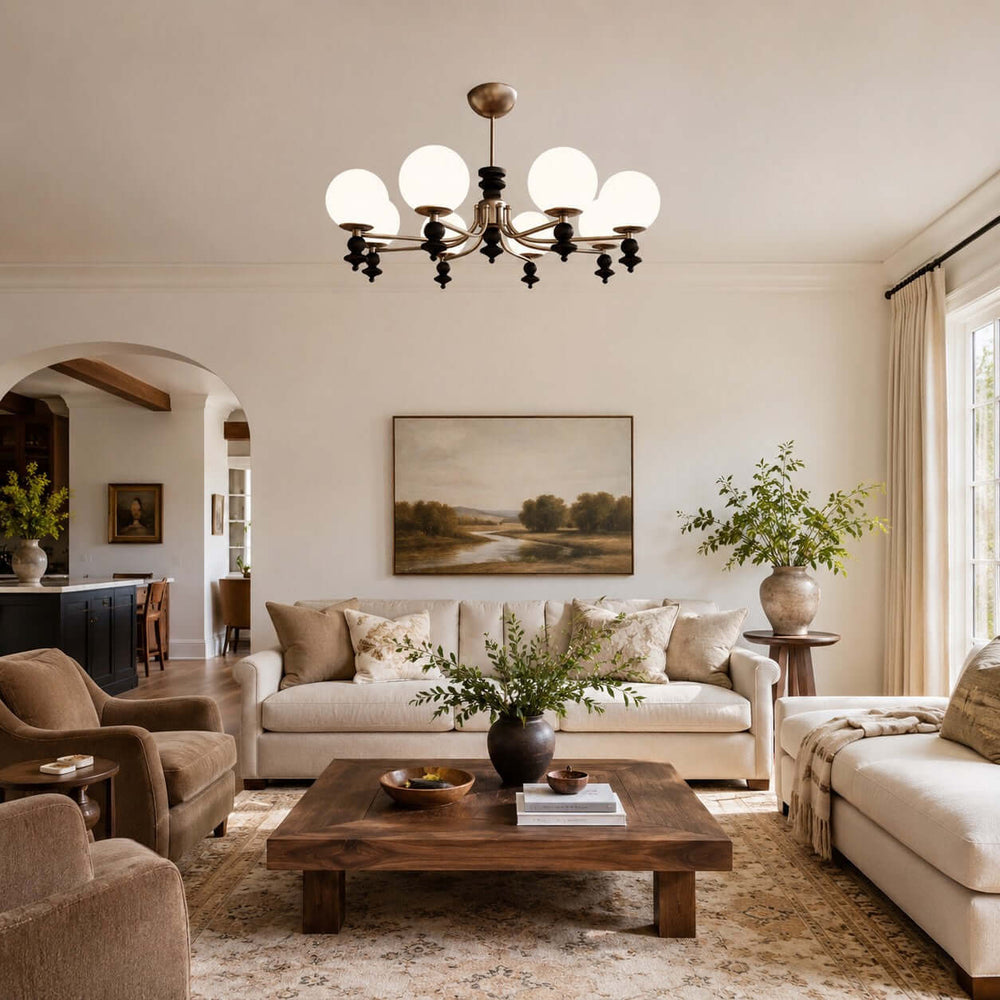 Renora Chandelier – Mid Century Glass Light for Living Rooms Character | Vinlighting