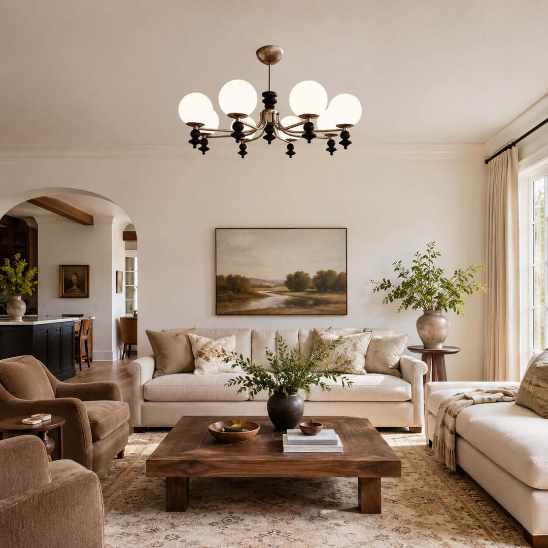 Renora Chandelier – Mid Century Glass Light for Living Rooms Character | Vinlighting