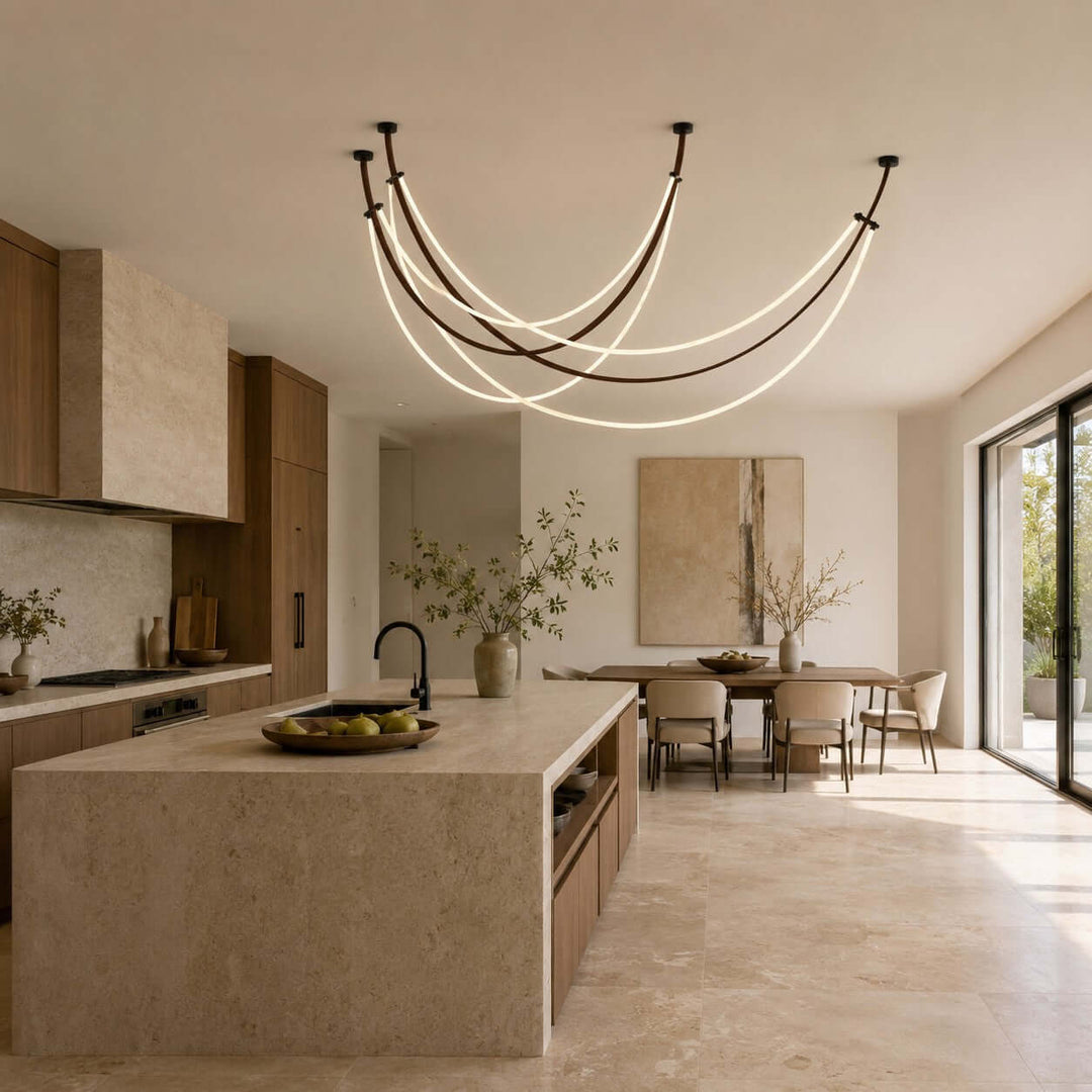 Rensley Modern Linear Chandelier for Dining Room or Kitchen Island