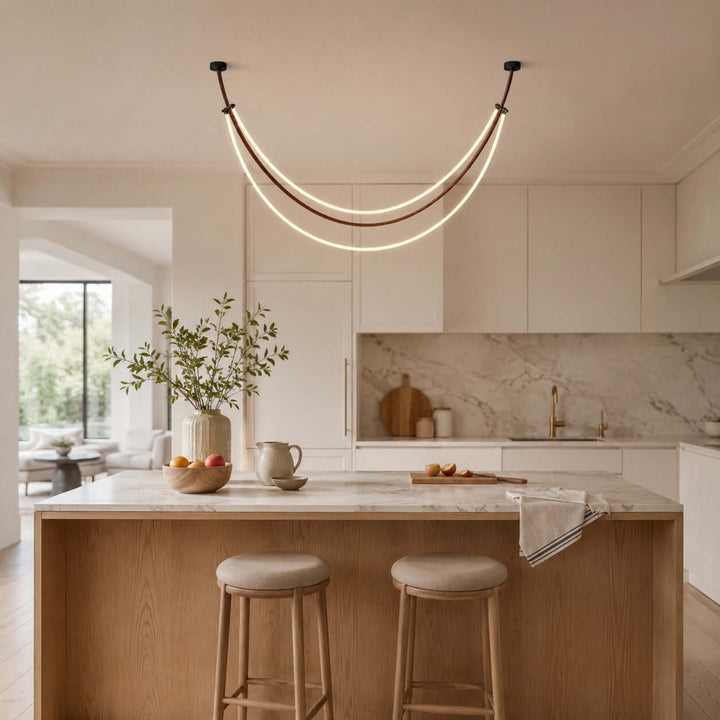 Rensley Modern Linear Chandelier for Dining Room or Kitchen Island