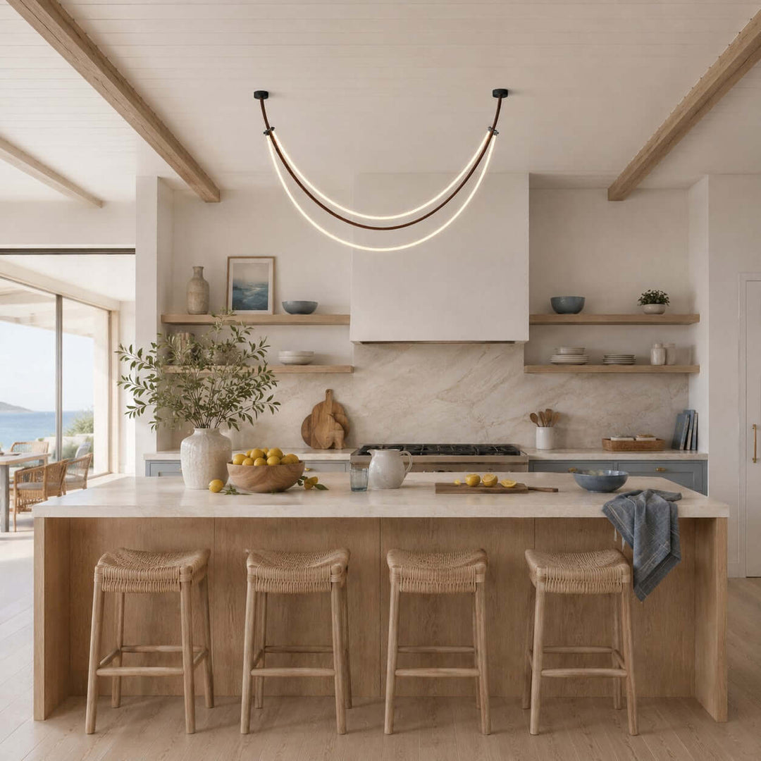 Rensley Modern Linear Chandelier for Dining Room or Kitchen Island