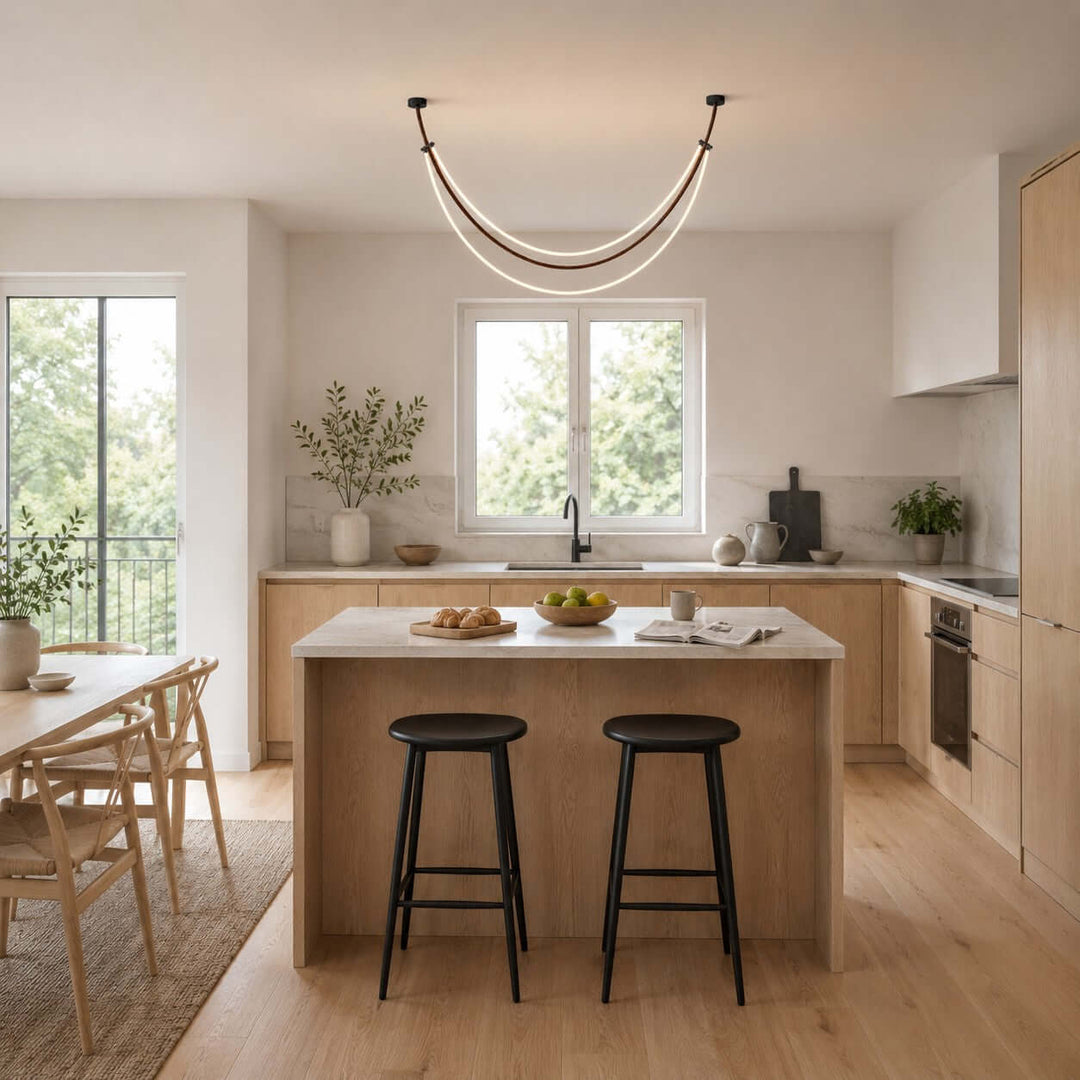 Rensley Modern Linear Chandelier for Dining Room or Kitchen Island