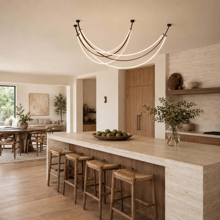 Rensley Modern Linear Chandelier for Dining Room or Kitchen Island