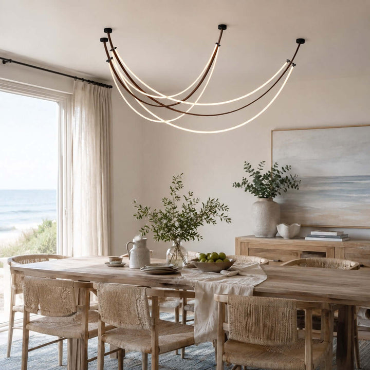 Rensley Modern Linear Chandelier for Dining Room or Kitchen Island