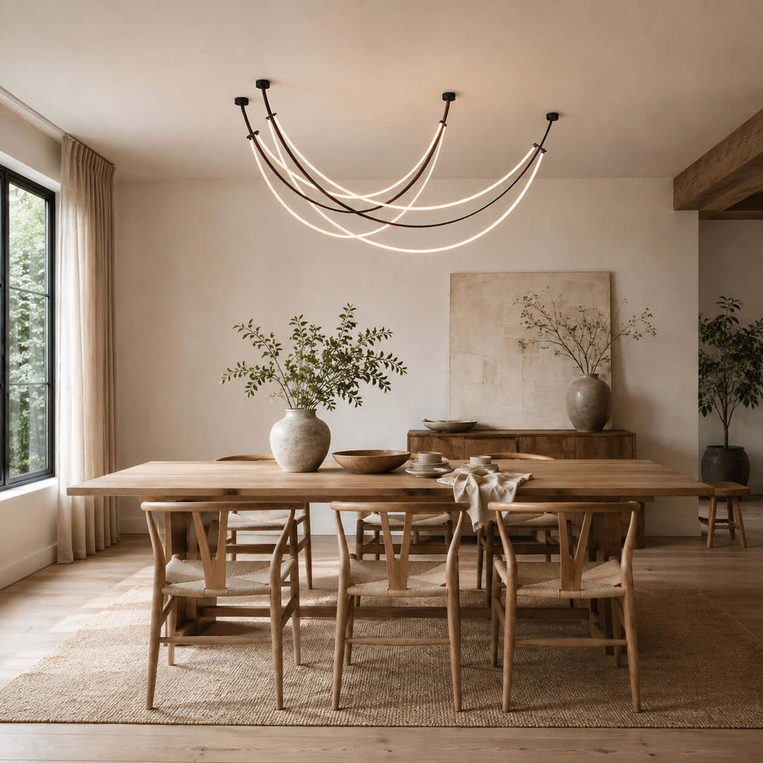 Rensley Modern Linear Chandelier for Dining Room or Kitchen Island