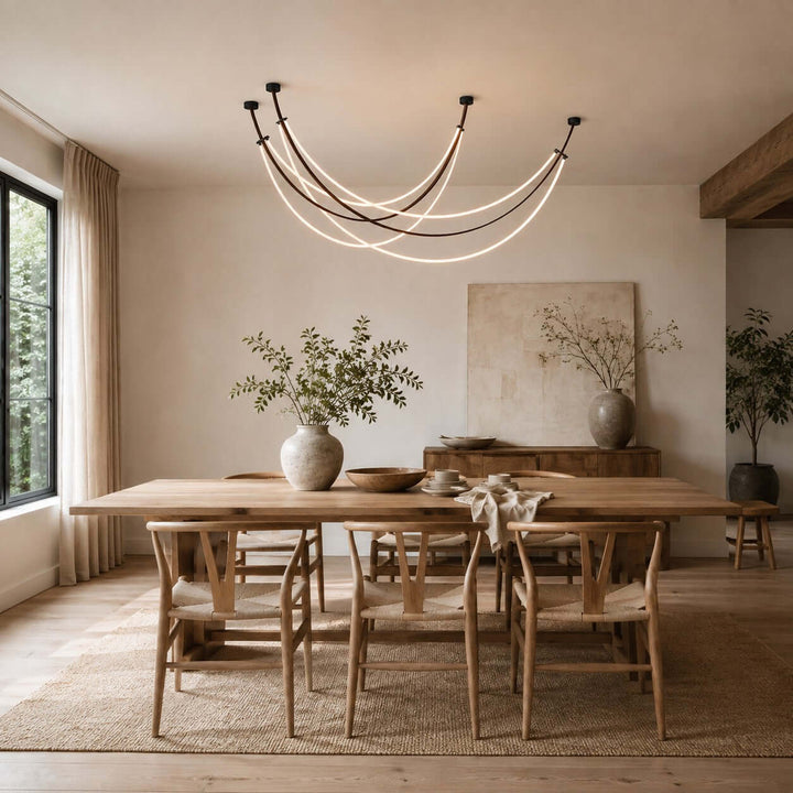 Rensley Modern Linear Chandelier for Dining Room or Kitchen Island