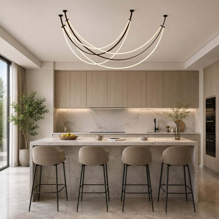 Rensley Modern Linear Chandelier for Dining Room or Kitchen Island