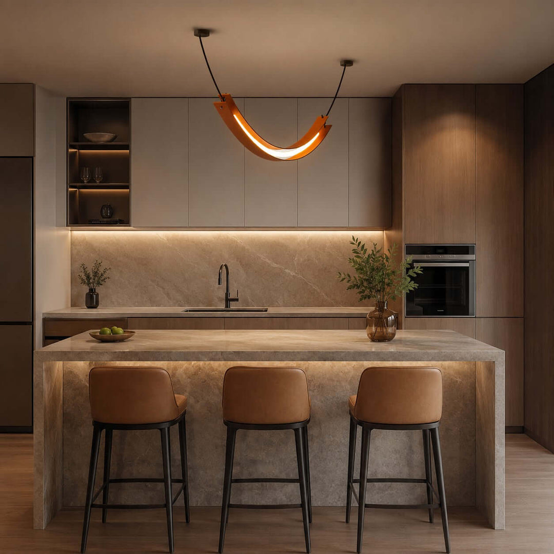 Renzo Linear Chandelier - Minimalist U-Shaped Art Decor Light | Vinlighting