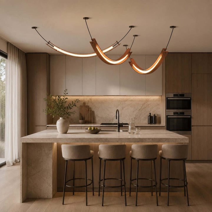 Renzo Linear Chandelier - Minimalist U-Shaped Art Decor Light | Vinlighting