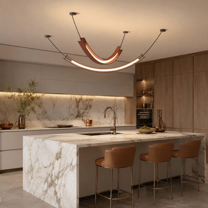 Renzo Linear Chandelier - Minimalist U-Shaped Art Decor Light | Vinlighting