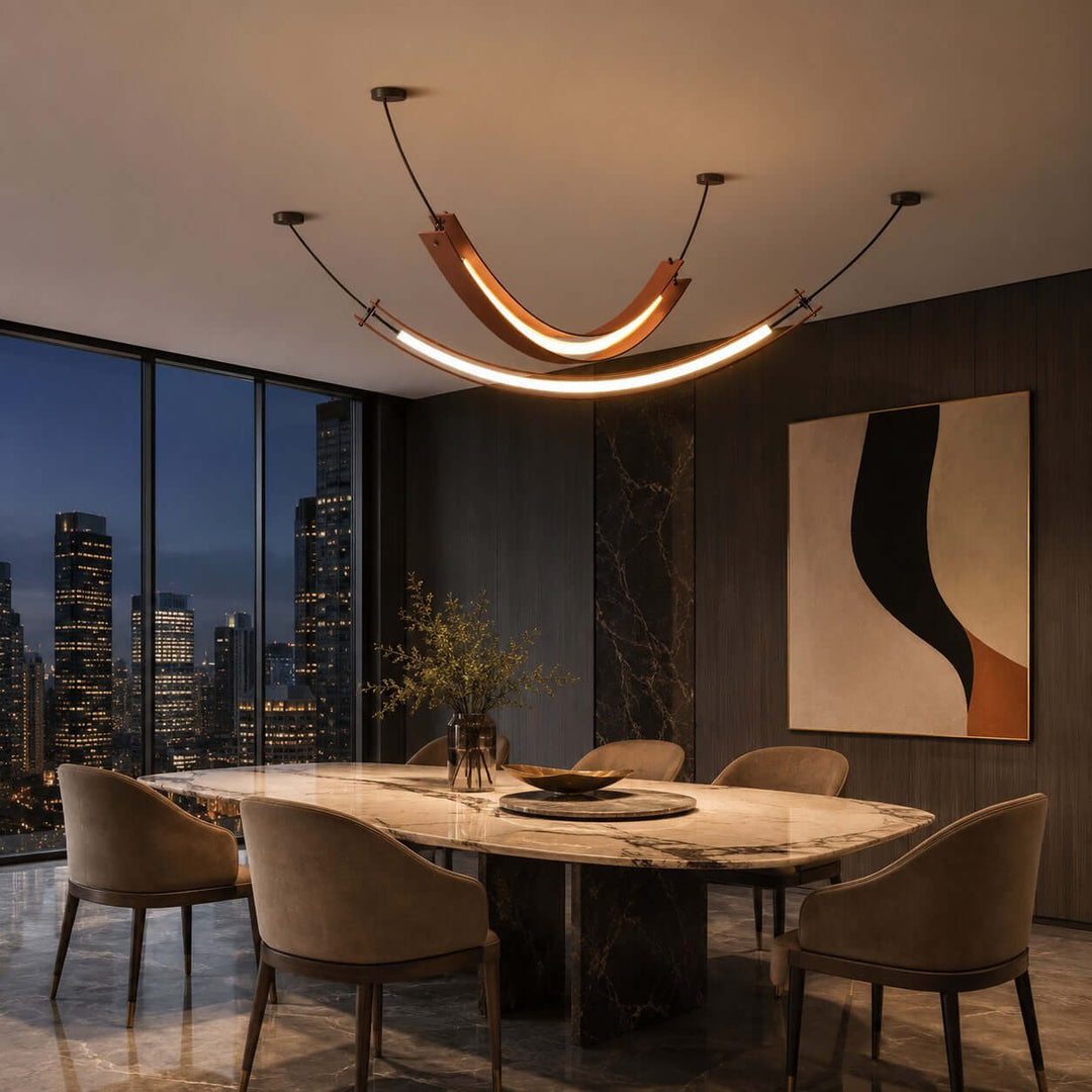 Renzo Linear Chandelier - Minimalist U-Shaped Art Decor Light | Vinlighting