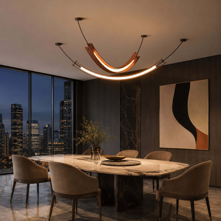 Renzo Linear Chandelier - Minimalist U-Shaped Art Decor Light | Vinlighting