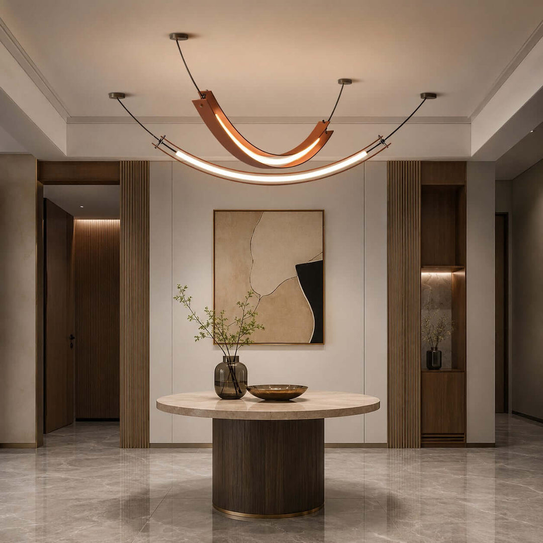 Renzo Linear Chandelier - Minimalist U-Shaped Art Decor Light | Vinlighting