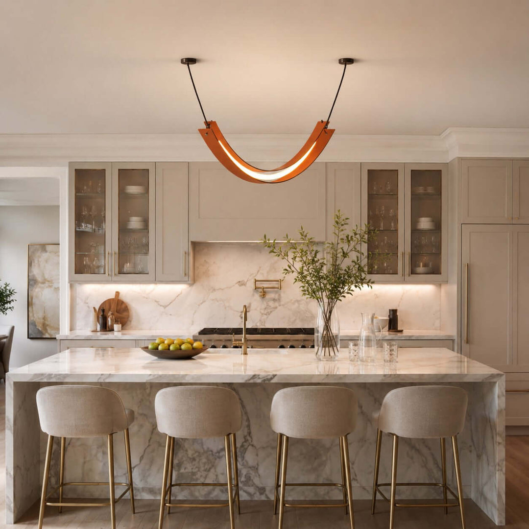 Renzo Linear Chandelier - Minimalist U-Shaped Art Decor Light | Vinlighting