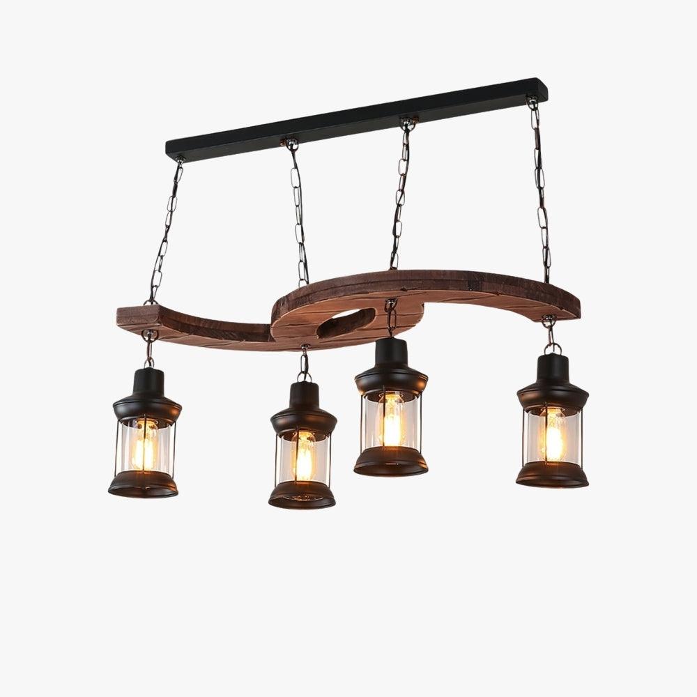 Retro Boat Wood Chandelier | Vintage Wooden Lighting for Spaces | Vinlighting | Vinlighting