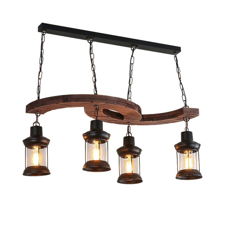 Retro Boat Wood Chandelier | Vintage Wooden Lighting for Spaces | Vinlighting | Vinlighting