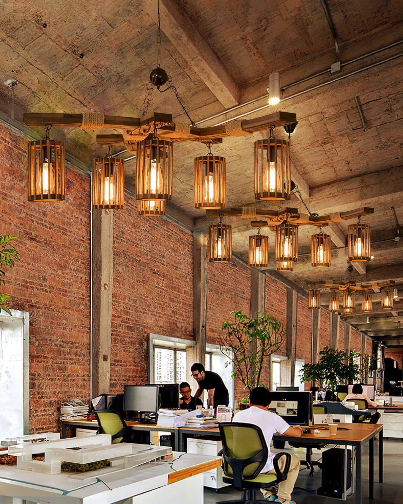 Retro Solid Wood Chandelier | Industrial & Timeless Lighting