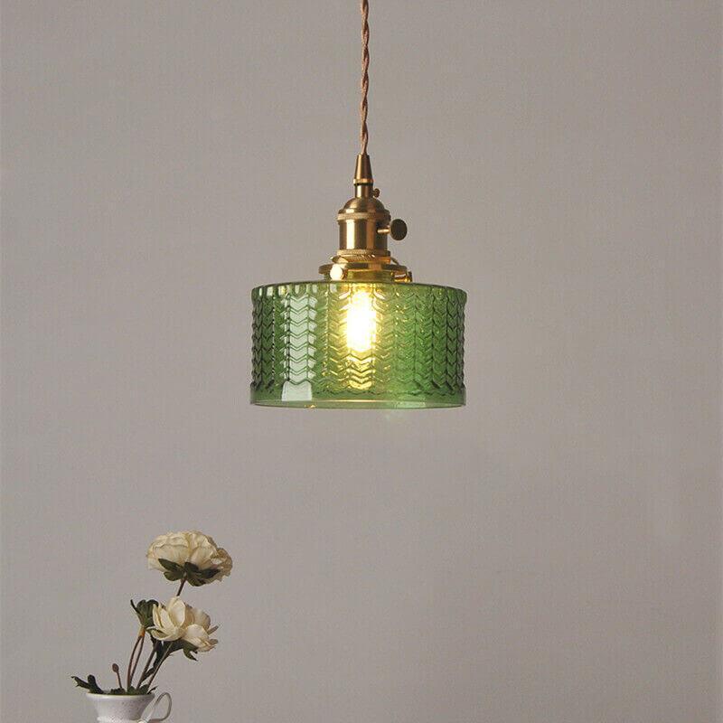 Retro Stained Glass Pendant Light - Rustic Hanging Lamp for Bathroom | Vinlighting | Vinlighting