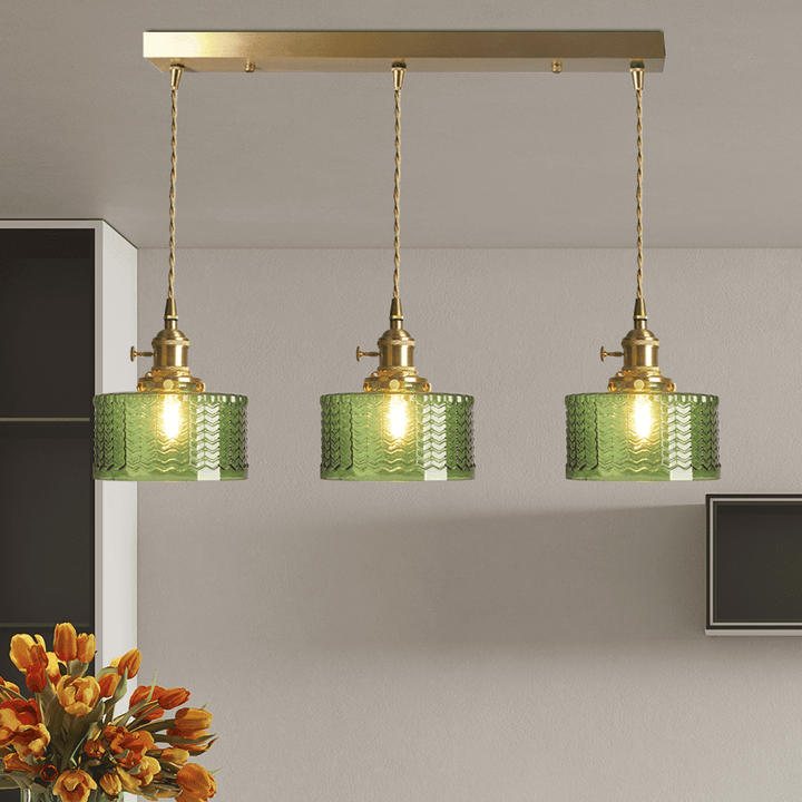 Retro Stained Glass Pendant Light - Rustic Hanging Lamp for Bathroom | Vinlighting | Vinlighting