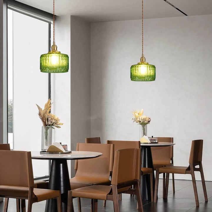 Retro Stained Glass Pendant Light - Rustic Hanging Lamp for Bathroom | Vinlighting | Vinlighting
