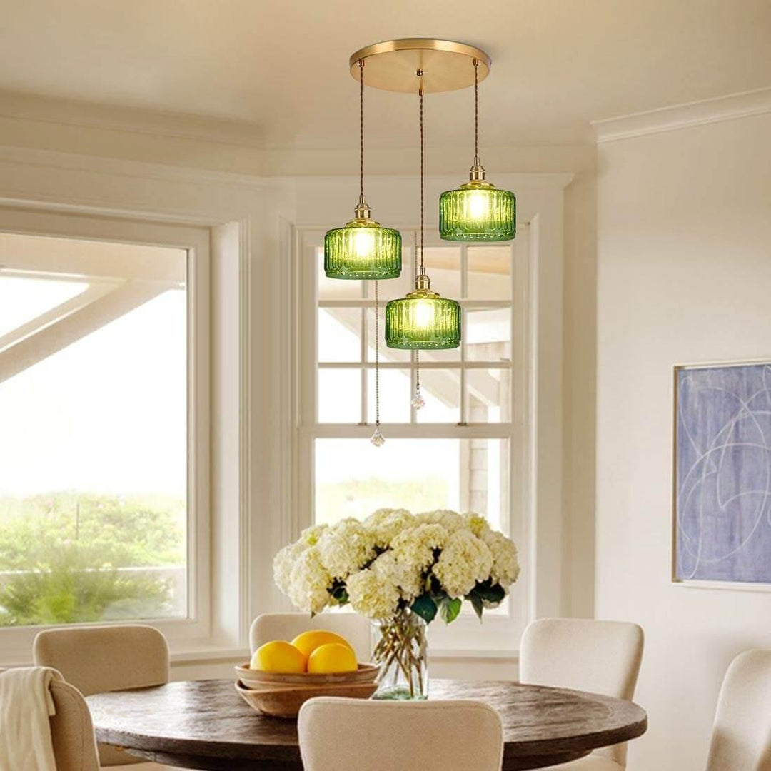 Retro Stained Glass Pendant Light - Rustic Hanging Lamp for Bathroom | Vinlighting | Vinlighting