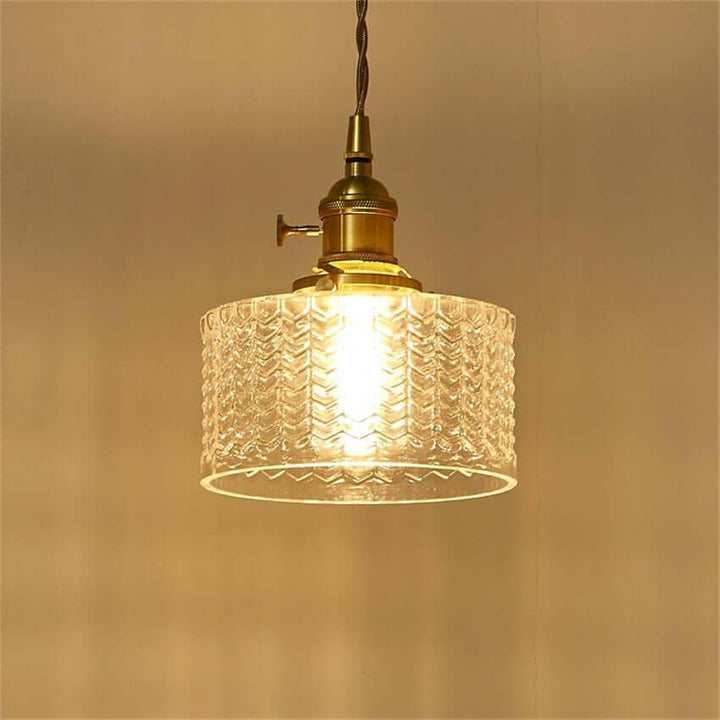 Retro Stained Glass Pendant Light - Rustic Hanging Lamp for Bathroom | Vinlighting | Vinlighting