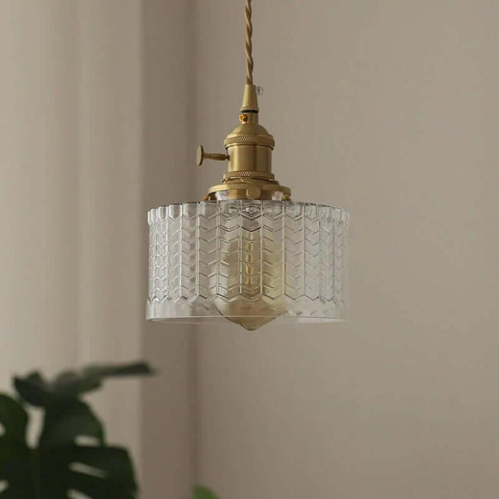 Retro Stained Glass Pendant Light - Rustic Hanging Lamp for Bathroom | Vinlighting | Vinlighting