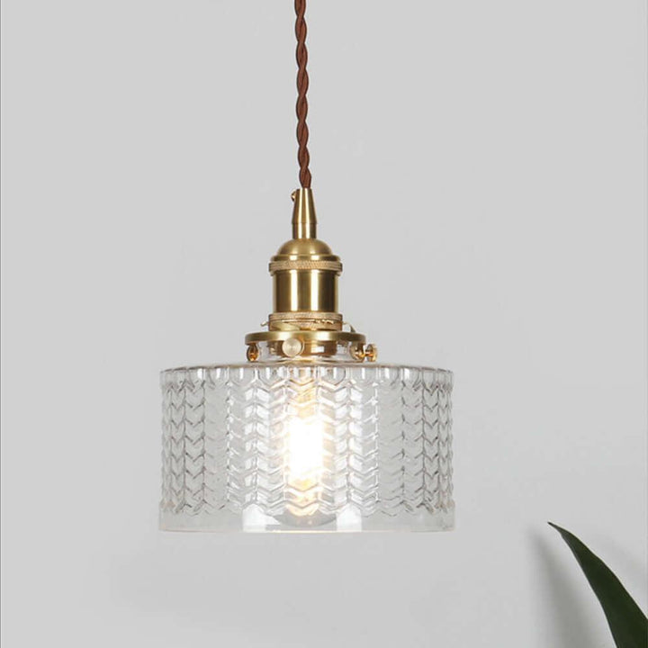 Retro Stained Glass Pendant Light - Rustic Hanging Lamp for Bathroom | Vinlighting | Vinlighting