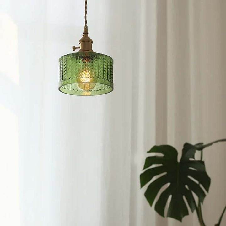 Retro Stained Glass Pendant Light - Rustic Hanging Lamp for Bathroom | Vinlighting | Vinlighting