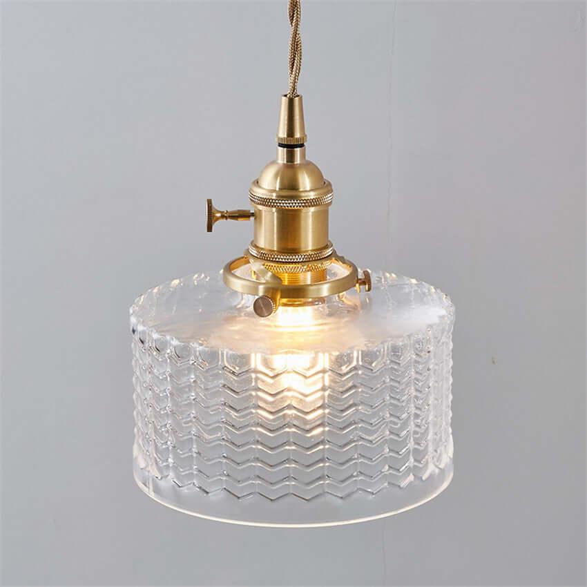Retro Stained Glass Pendant Light - Rustic Hanging Lamp for Bathroom | Vinlighting | Vinlighting