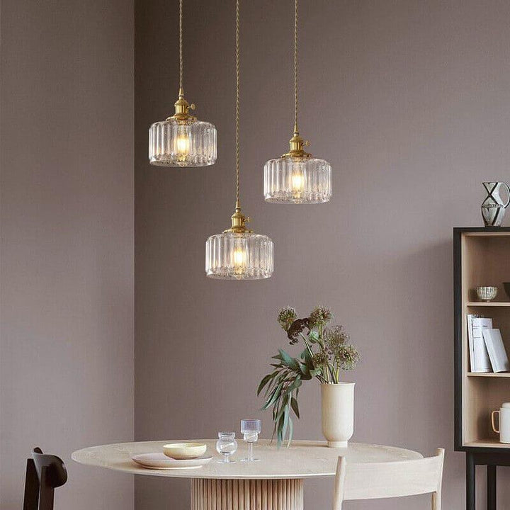 Retro Stained Glass Pendant Light - Rustic Hanging Lamp for Bathroom | Vinlighting | Vinlighting