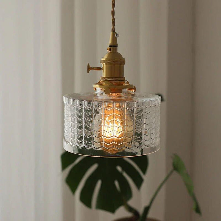 Retro Stained Glass Pendant Light - Rustic Hanging Lamp for Bathroom | Vinlighting | Vinlighting
