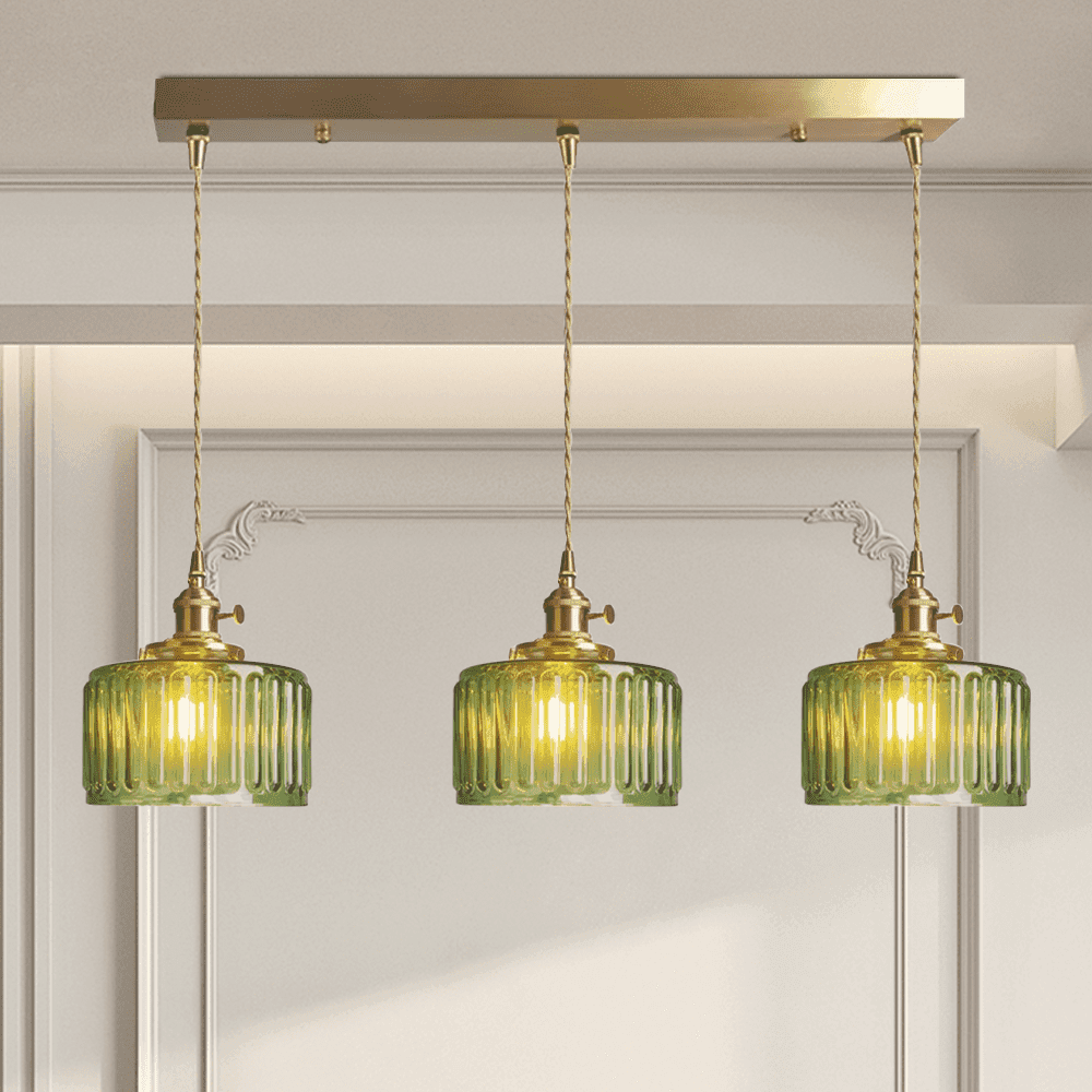 Retro Stained Glass Pendant Light - Rustic Hanging Lamp for Bathroom | Vinlighting | Vinlighting